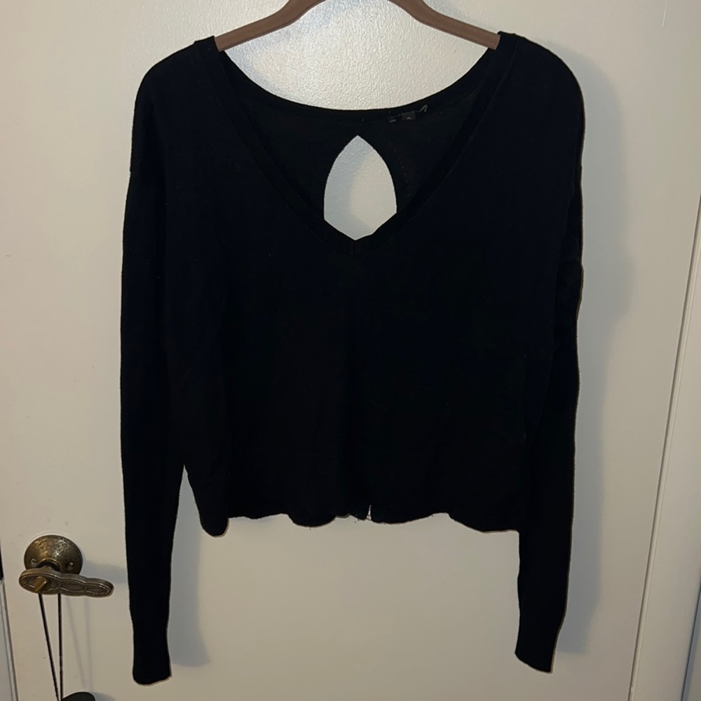 Express Keyhole Back Zipper Sweater